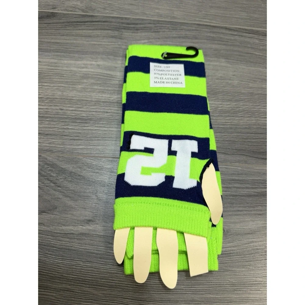 Seattle Seahawks Woman Arm Warmer Socks Sleeves Fingerless Gloves Green Blue